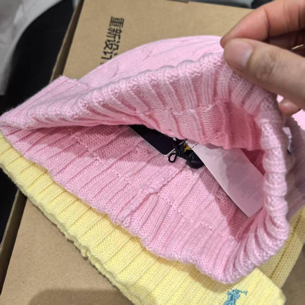 Unisex vlněná čepice s výšivkou loga RL koně - Teplá, silná, podzim/zima