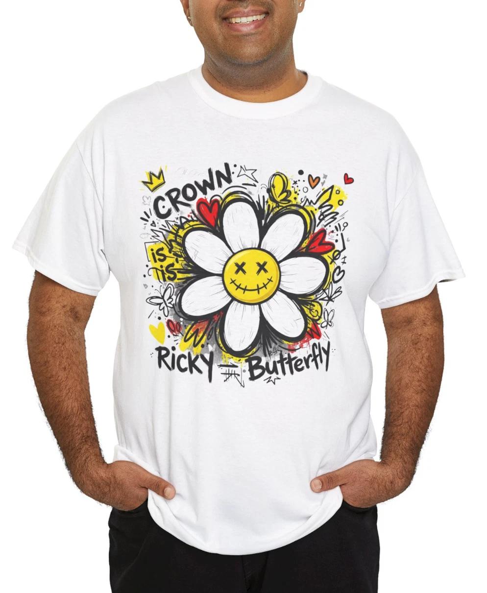 

Whimsical Flower Graphic Tee, Cute Casual T-Shirt S