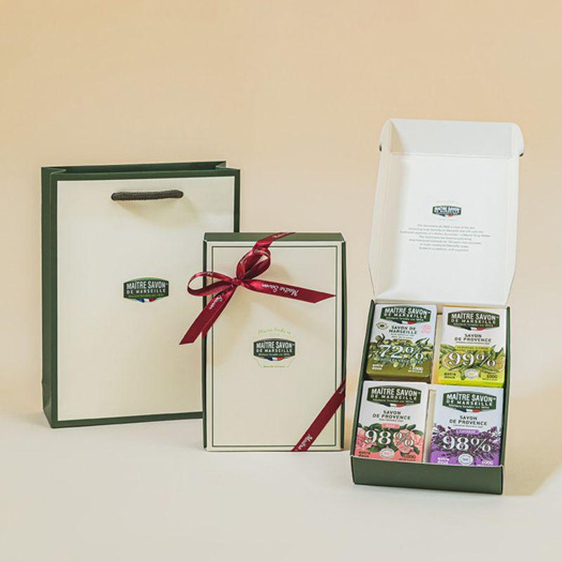 MAITRE SAVON France Marseille Provence Soap 4-piece set (Original Soap Bar 100g + Provence Soap Bar 100gx3)
