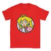 Men Super Marios Bros Princess Peach T Shirts 100% Cotton Clothes Funny Short Sleeve Crewneck Tees Adult T-Shirts