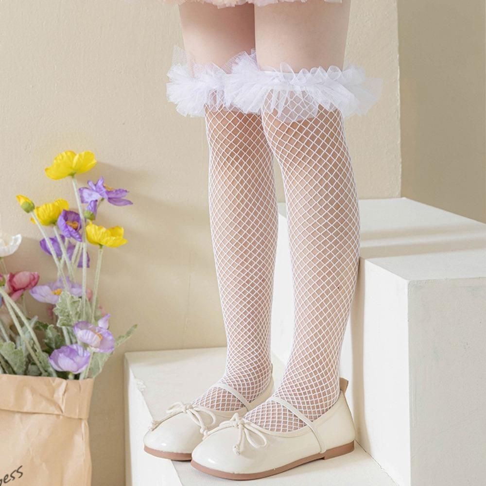 

Бантик Сетчатые Чулки Нейлон Девушка Длинные Носки Детское Платье Лолита Носок белый