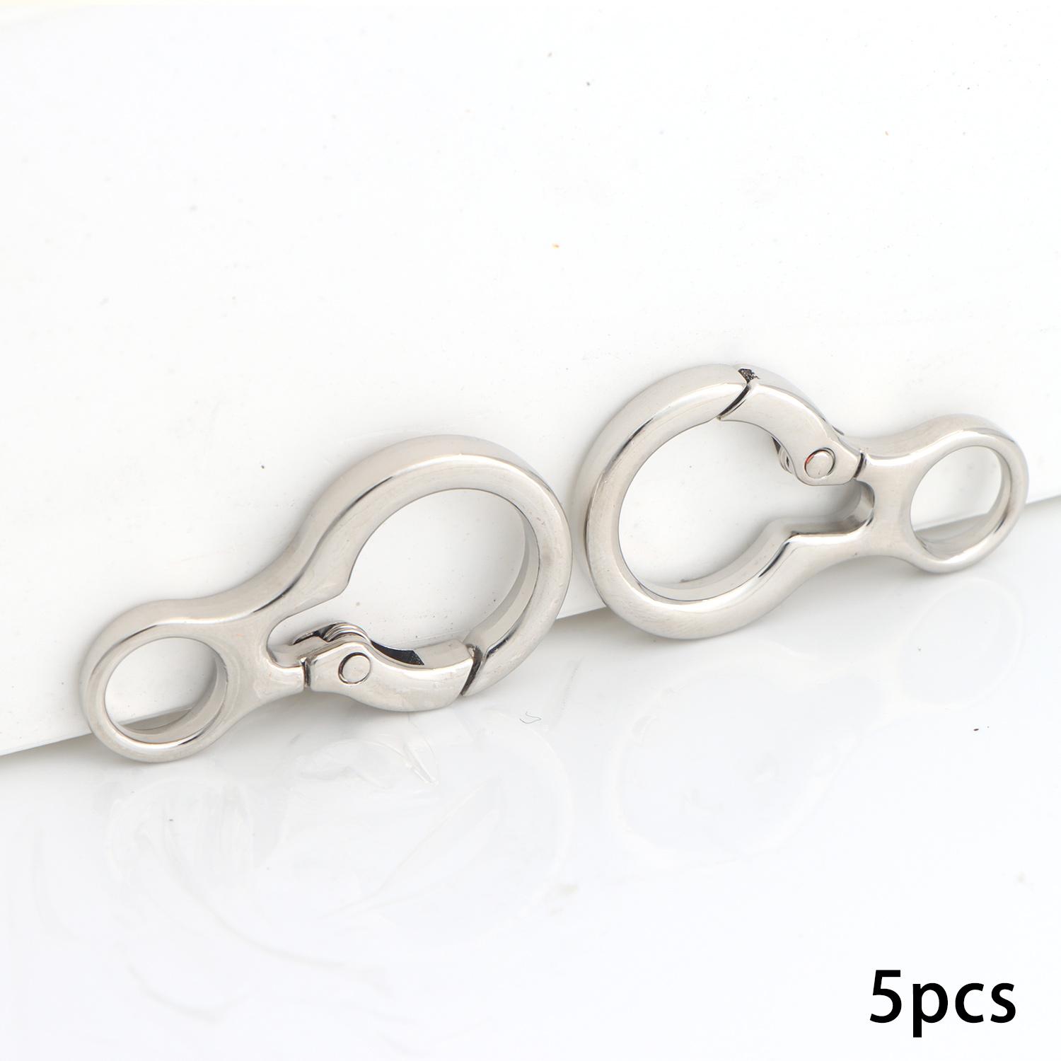 

5 шт. Металлические круглые брелоки для ключей Брелок Кольцо Зажим Держатель Органайзер для ключей от дома, машины, Поисковик ключей, Женские, Мужские серебряный