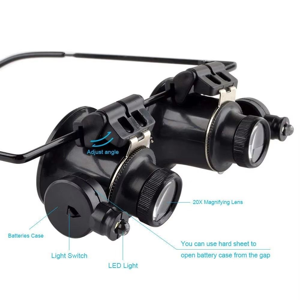 Verstellbare 20X Lupe Brille Juweliere Reparatur Tragen Lupe Uhren Reparatur