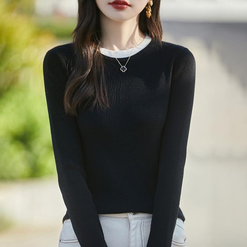 Women's Wool Sweater Qinghe Cashmere 50% Silk 50% Wool Autumn and Winter Wool Pullover Soft and Warm
