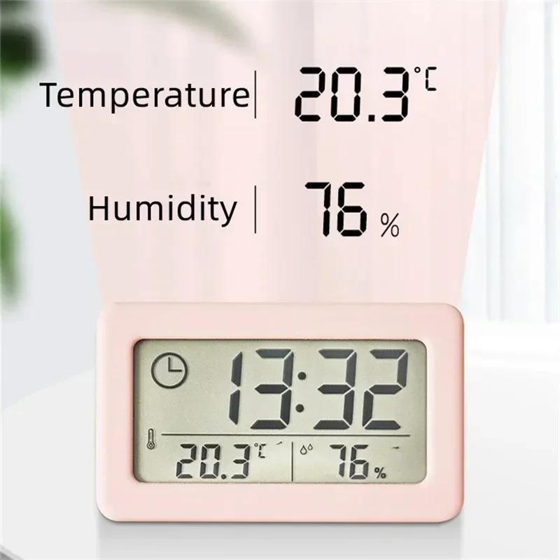 Mini Digital Clock with Temperature and Display 12/24 Hours Can Be Placed On the Wall for Office Desk Home Decoration Clock