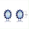 Personalized Oval Edged Diamond Studded Earrings with Small Diamonds