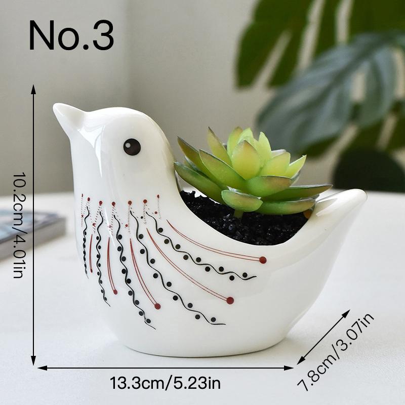 Cute Bird Flower Pot Ceramics Succulent Pot Planter Home Decor Indoor Decoration Desktop Ornaments Bonsai Plant Pot