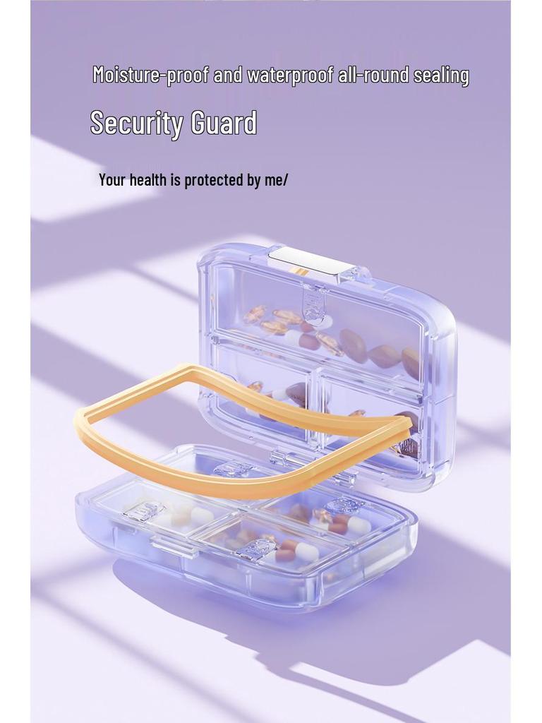Portable 7-Grid Moisture-Proof Pill Box for Daily Medication