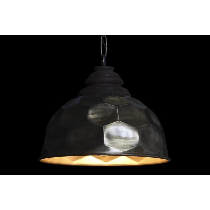 Suspension - Non spécifié - 25W - Doré - Métal et Bois - 39x39x34 cm