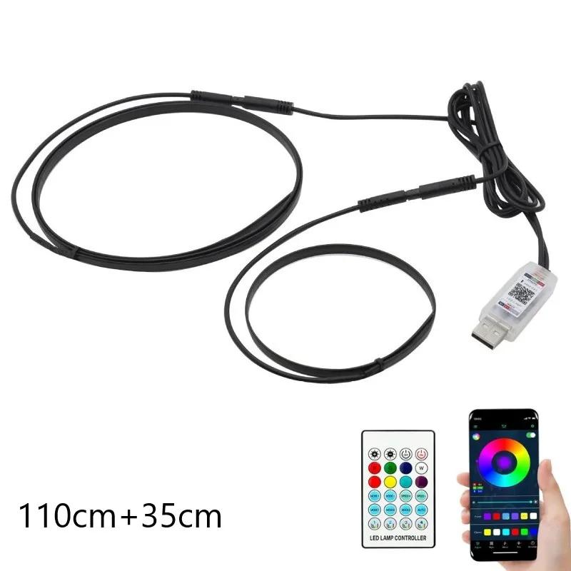 

Автомобильный светодиодный атмосферный свет Окружающее освещение Светодиодный интерьерный полноцветный RGB-стример Атмосферный светильник USB APP Управление Пульт дистанционного управления