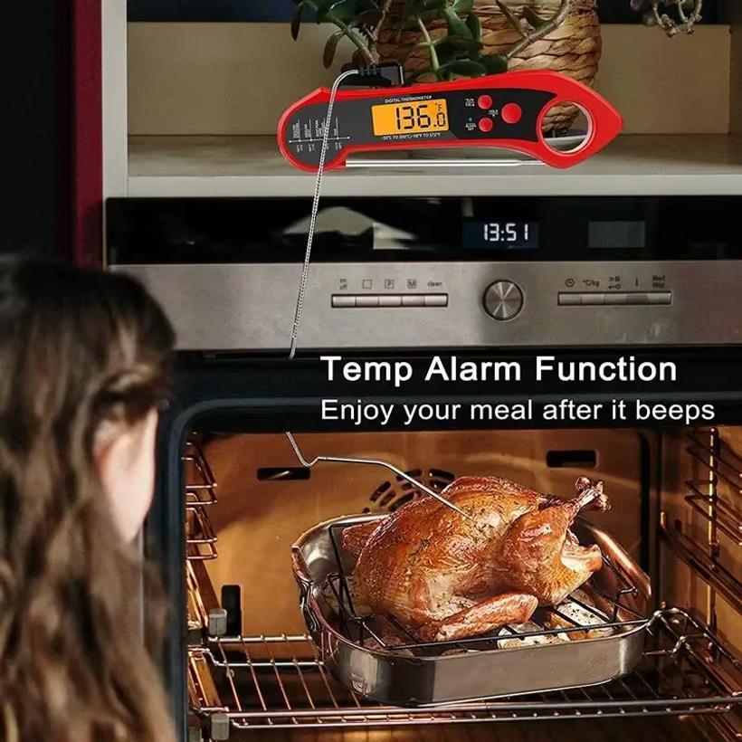 Double Probe Foldable Digital Thermometer With Probe For Cooking BBQ Barbecue Meat Culinary Grill Food Kitchen Tools Gadgets