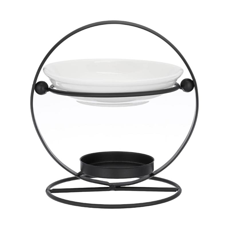 High Temperatures Resistant Ceramics Wax Melt Burners Essential Oil Diffuser Metal Tealight Stand for Relaxing Ambiances