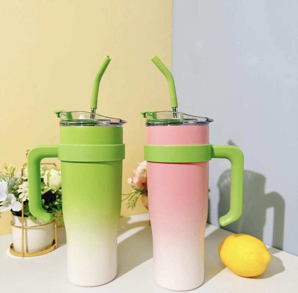 Summer Cold Retention Ice Cup Big Mac Tumbler Large Capacity Men's and Women's High Face Value Water Cup Net Red Cup with Straw