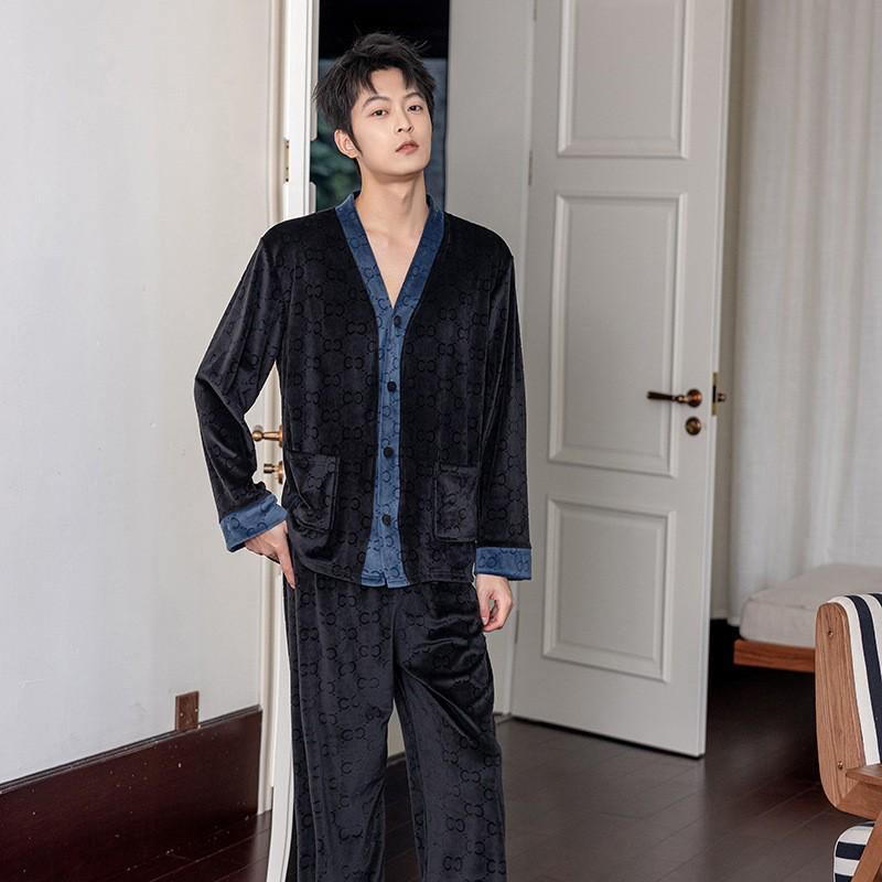 Neues lockeres Herren-Loungewear-Set mit langen Ärmeln in Übergröße