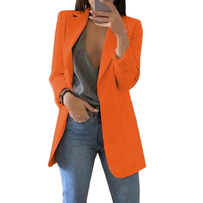 Femei Blazere Casual Cardigan Damă Slim Mic Jachetă de costum