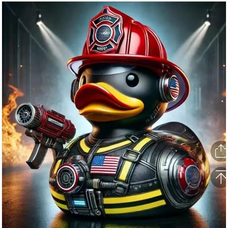 Resin City Hero Rubber Ducks, Police Fireman Resin Duck, Novelty Policemen Firefighter Duck Ornaments for Gifts Home Bedroom Decor