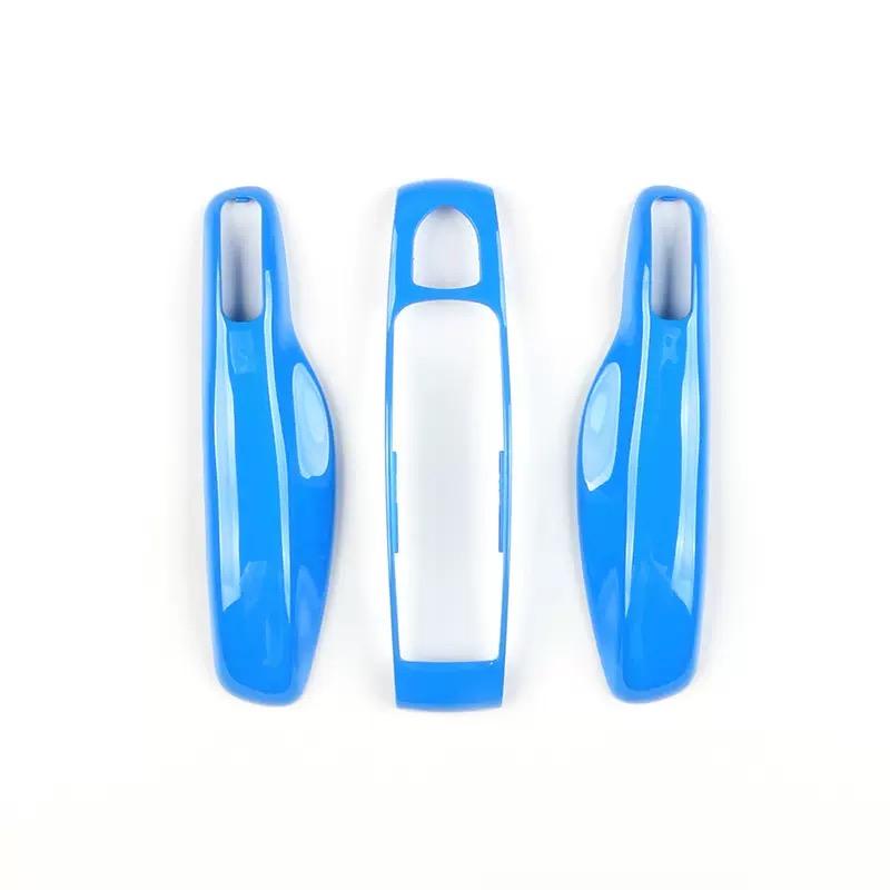 Interior Mouldings Car Key Cover Shark Blue For Porsche Panamera Boxster Macan Cayenne Taycan 911 718  Cayman  I