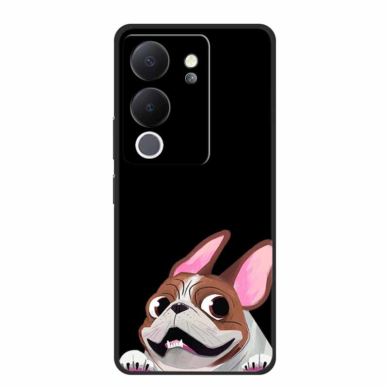 Funda For Vivo V30 Lite Case Cute Cartoon Cat Black Silicone Shockproof Soft Phone Cases For Vivo V30 Lite Back Cover Case Bag