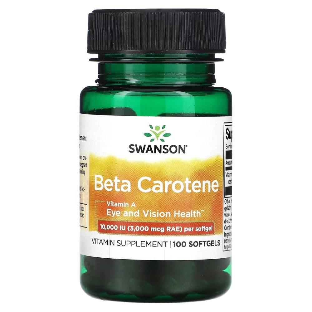 Swanson Beta-Carotene 10,000 IU 100 Capsules Vitamin A 6 pcs