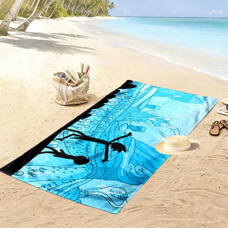 Rick and Morty Print Beach Towel, Large Soft Quick Dry Towel for Beach Camping Swimming