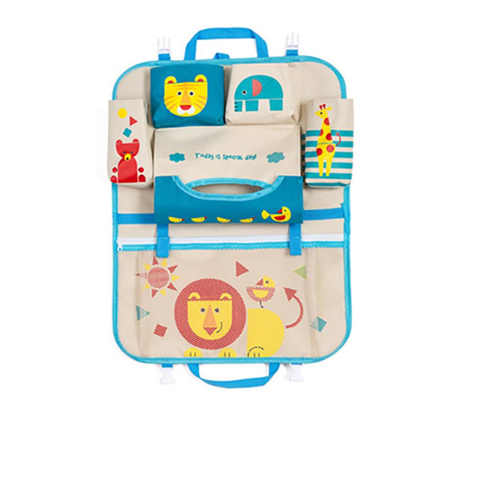 Kids Car Seat Back Organizer - Cartoon Lion Pattern 20.9x17