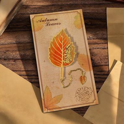 Ahornblatt Eichenblatt Lesezeichen Chinesische Klassische Kette Anhänger Metalllineal Lesezeichen Ästhetische Schreibwaren Aprikosenblatt