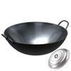 Wok de Acero al Carbono sin Recubrimiento Chef's Eight de 70 cm con Doble Asa
