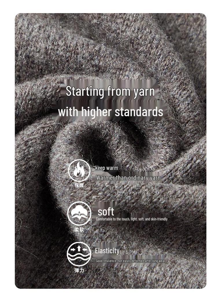 Męski gruby wełniany sweter rozpinany, kołnierz stojący, 520g, gruba gładka tkanina, casualowa ciepła odzież wierzchnia na zimę.