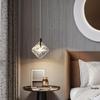 Minimalist Italian Crystal Bedside Pendant Light - Luxury Small Bedroom Accent