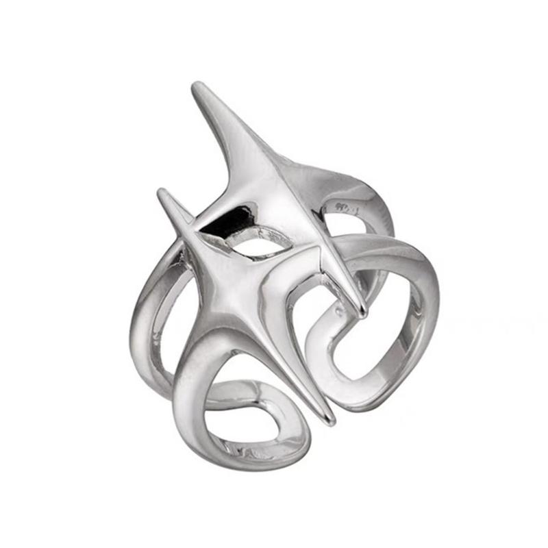

Double Awn Star Wrap Open Rings for Women Teen Girls Adjustable Open Finger Rings Elegant Party Jewelry for Women Girl 1