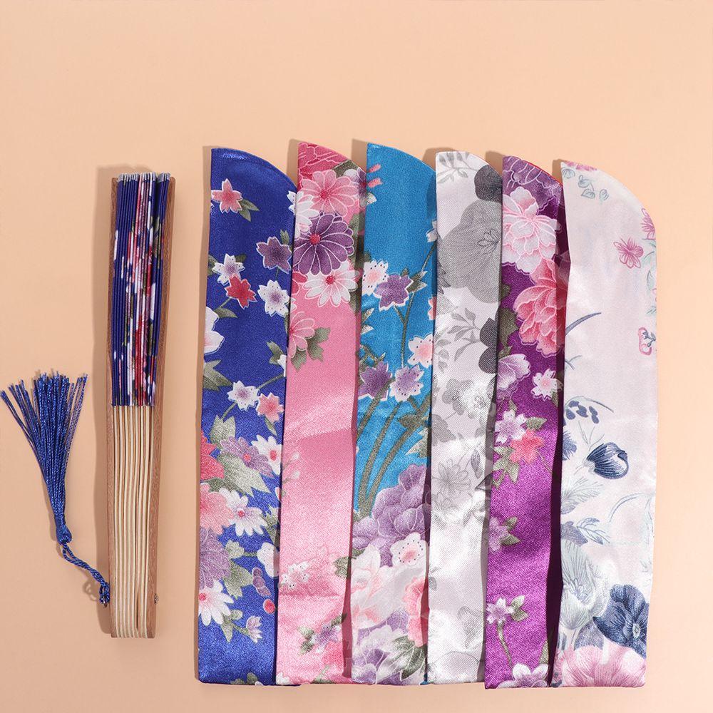 2pcs Retro Folding Fan Pouch Chinese Style Brocade Fan Bag Pouch Folding Hand Fan Bag Party
