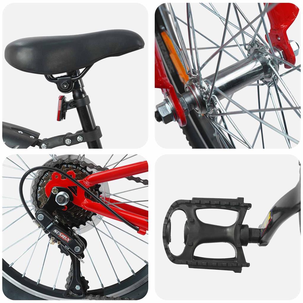 Kids Bike 24 Inch 6 Speed for Ages 8 12 Red