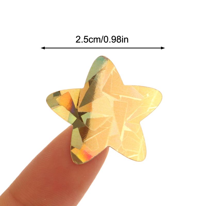500Pcs Laser Star Stickers Labels Self-Adhesive Sticker Kid Rewards Stickers For Party Activity Gift Business Stationery Sticker
