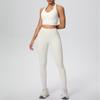Solid Color Halter Sports Bra & Body Sculpting Yoga Pants Set