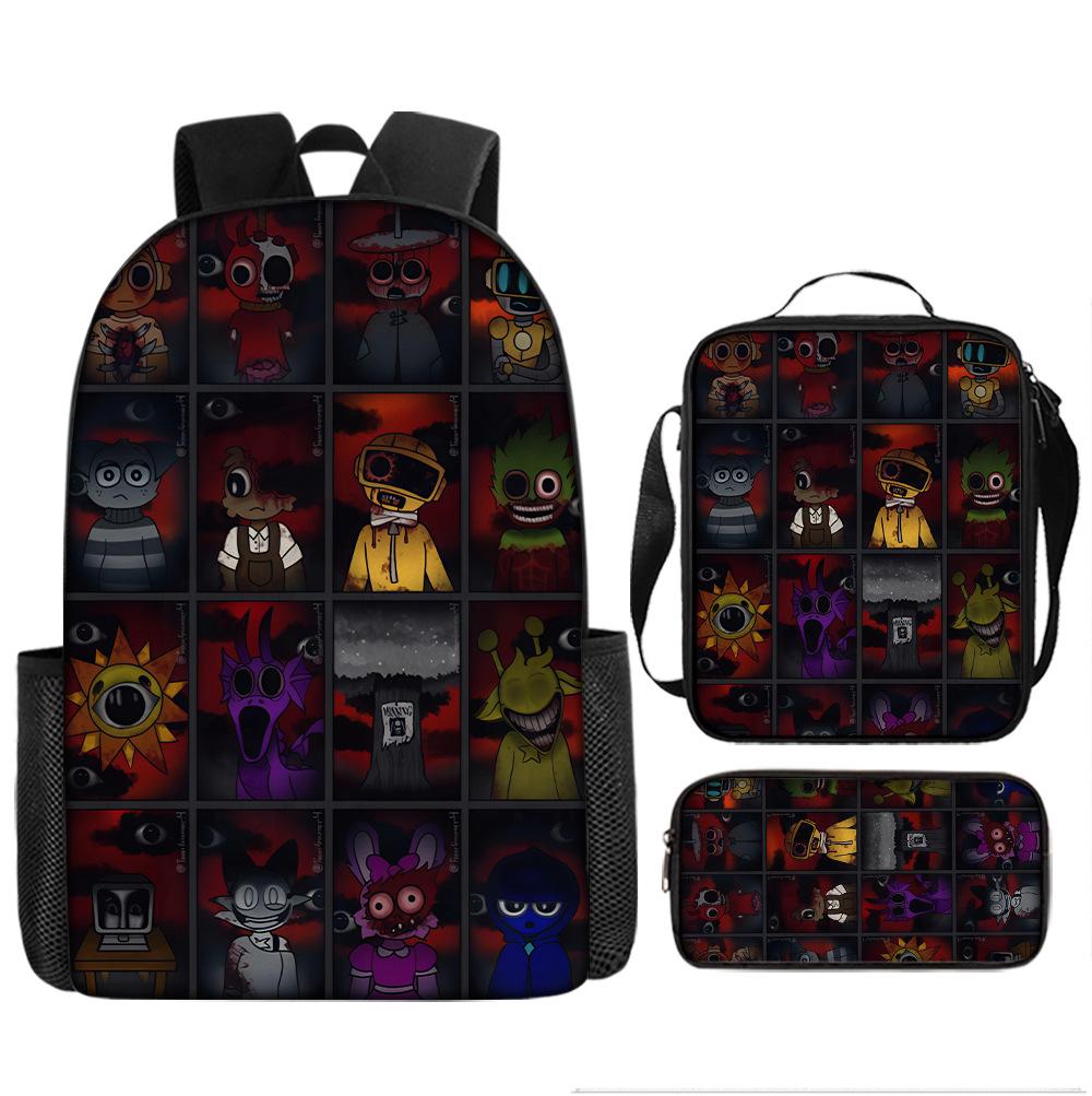 Sprunki Rhythm Box Backpack Primary School Third and Fourth Grades Lightweight Student School Bag