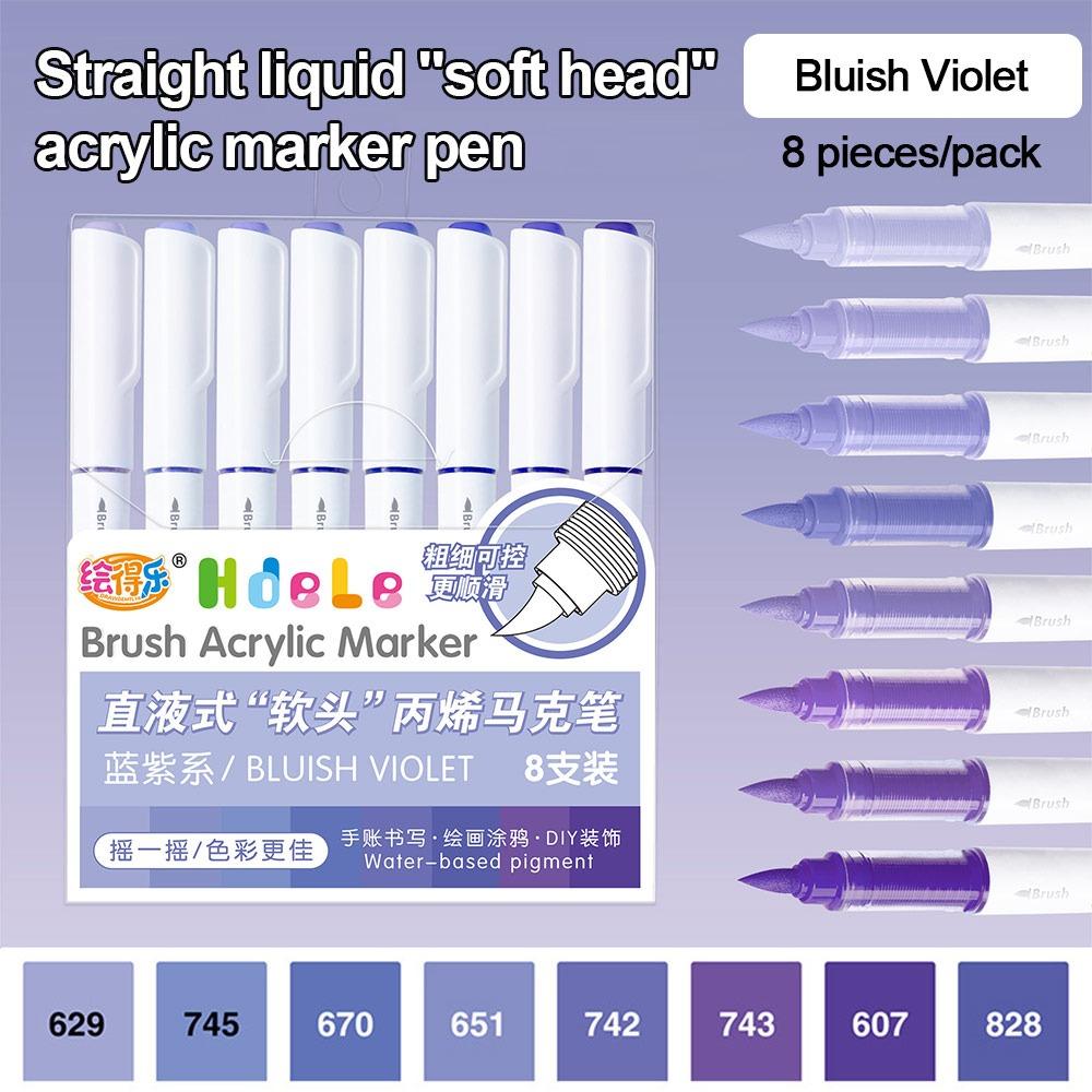Quick-Drying Acrylic Marker Pen Softhead Art Watercolor Pen Straight Liquid Marker  Calligraphy