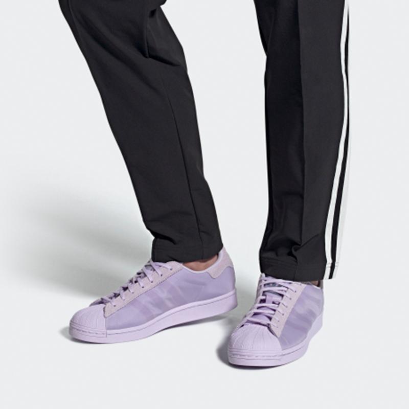 adidas Originals Superstar Skórzane Syntetyczne Retro Casual Niskie Trampki Unisex Fioletowe FZ5216