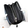 Inden Long Round Nagomi Dragonfly Navy Blue with Black and Red 7528 [Inden-ya] Wallet, Zipper, Deerskin, Pattern, Lacquer,