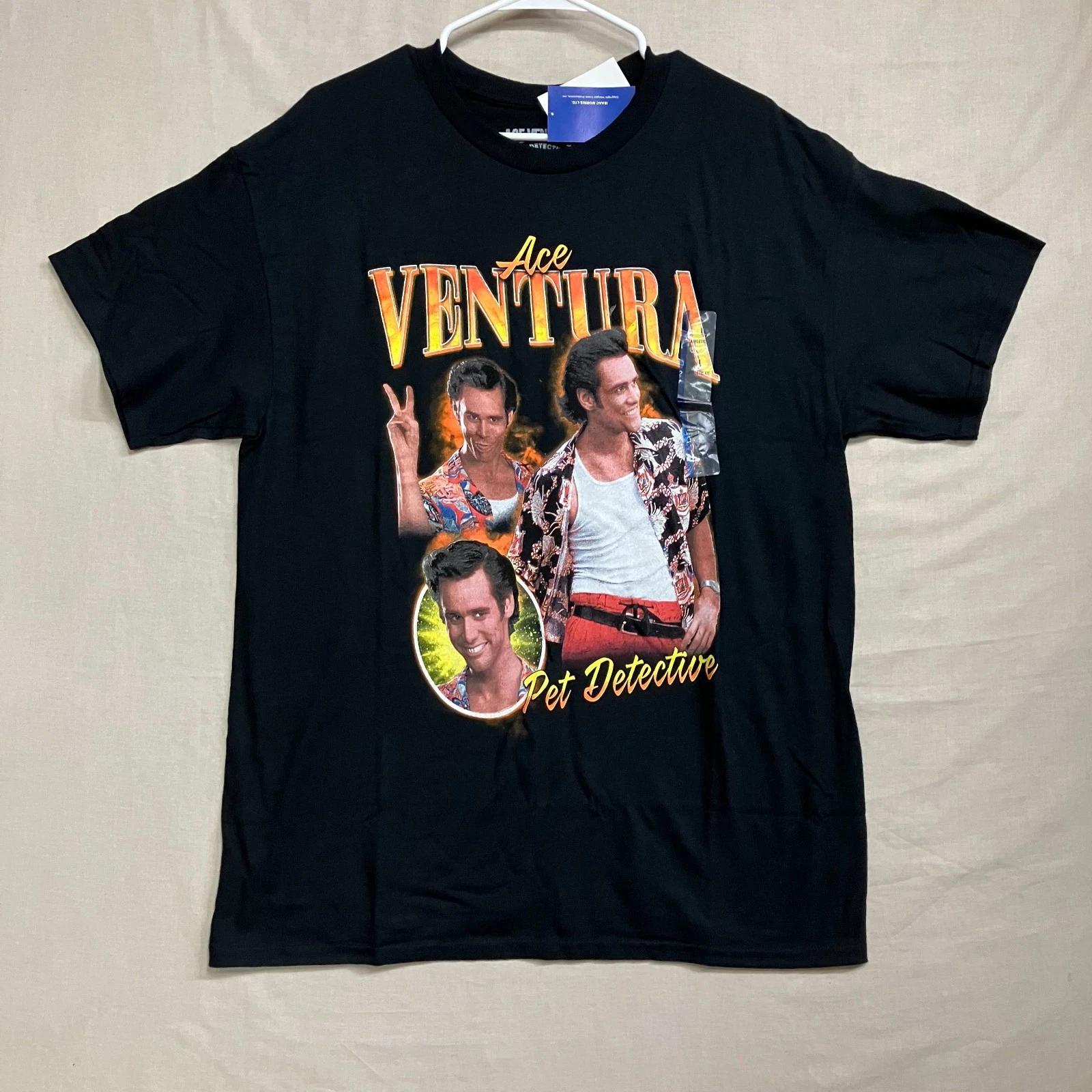 Ace Ventura Graphic T-Shirt Men’s Large Black Pet Detective Jim Carrey Movie S