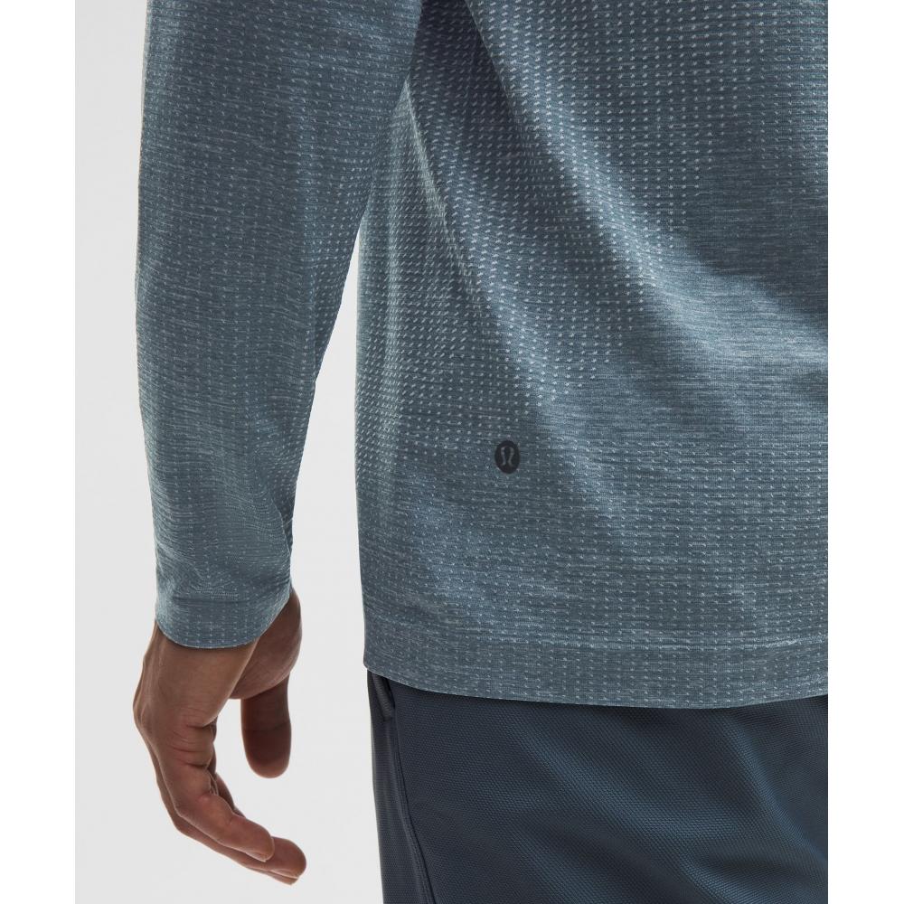 Lululemon Metal Vent Tech Long Sleeve Shirt Polo Pastel Steel Blue