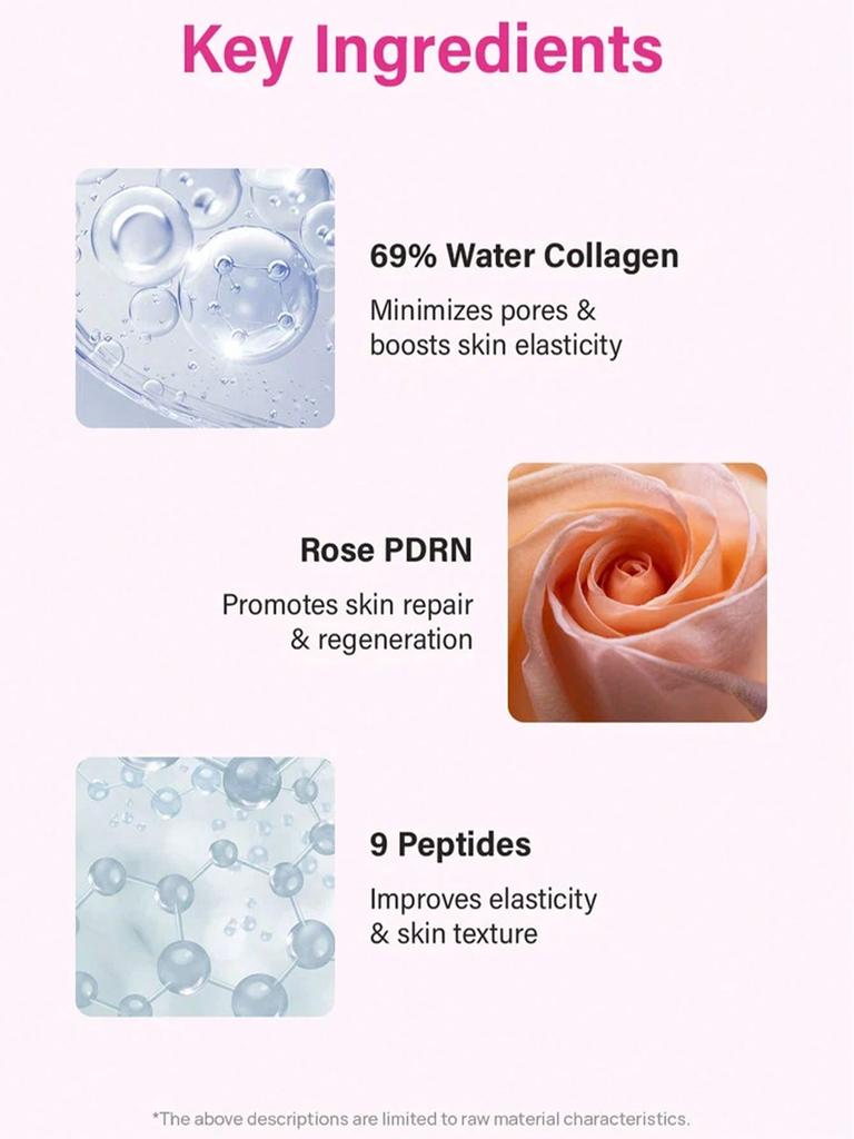 NUMBUZIN No. 2 Rose PDRN Collagen Wrapping Overnight Film Pack (5 Sheets), Hydrating Facial Mask, Rose Infused, 5 Sheets Per Pack, Korean Skincare