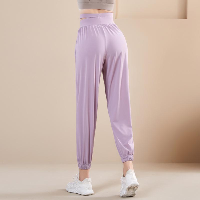 Damen Schnelltrocknende High Waist Loose Fit Yoga- & Fitness-Schweißhose