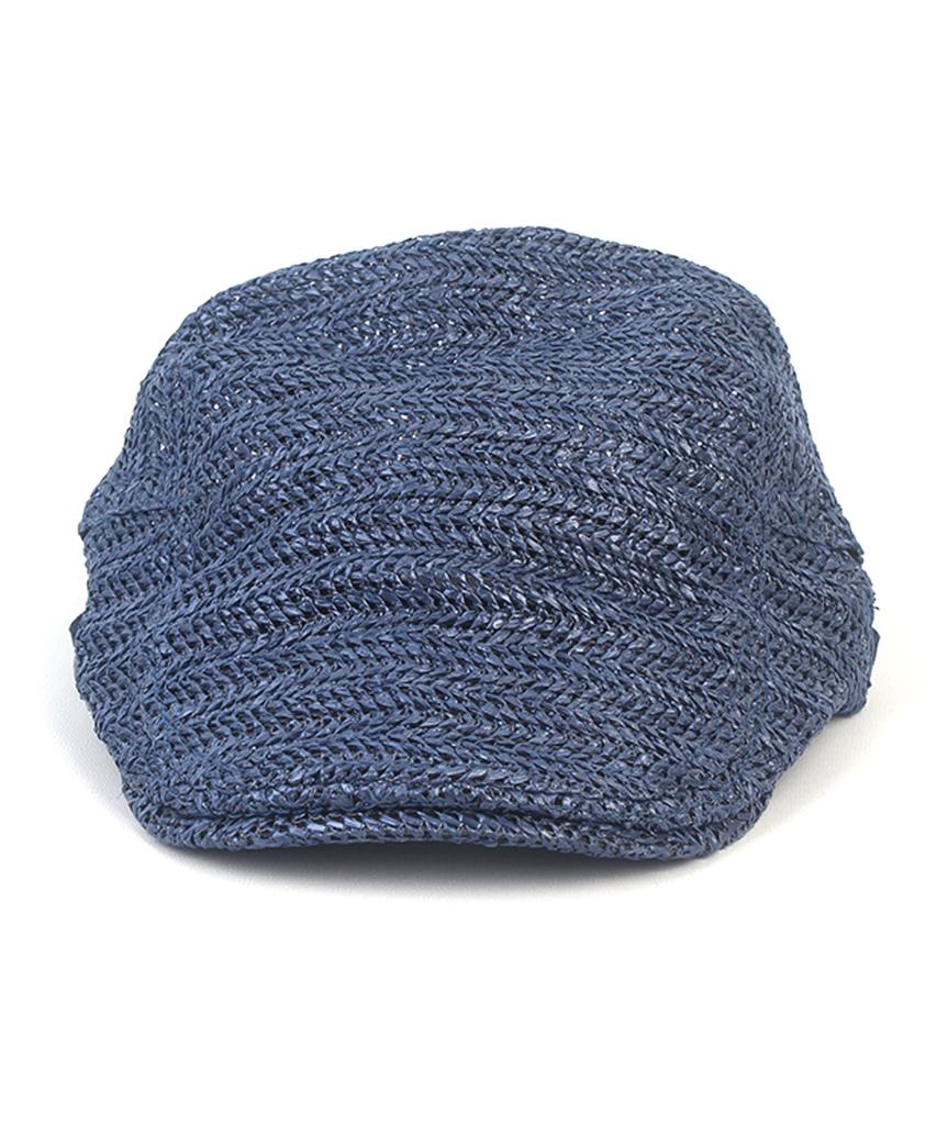 Rough Linen Blue Side Belt Hunting Cap