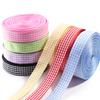 10Yards/roll Lattice Plaid Ribbons Polyester DIY Handmade Bow Ribbon for Sewing Fabric Wedding Decoration Gift Flower Wrapping