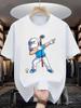 Unisexs Summer 100 Cotton Fashion Sports Leisure Loose Golf Player Pattern Printed Round Neck Short Sleeve Tshirt Top