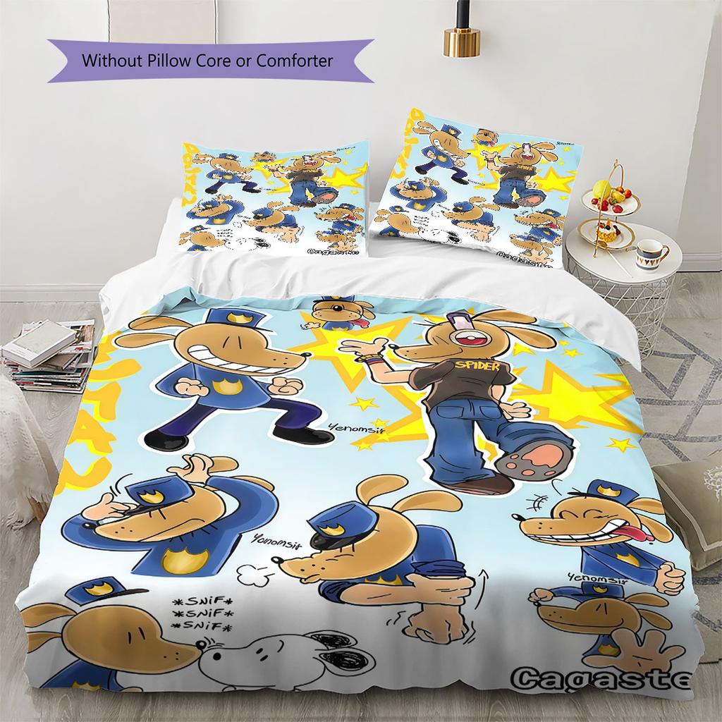 Set Copripiumino Trapuntato Dog Man Federa Decorazione per la Casa Regalo di Compleanno (1 * copripiumino + 2 * federa, senza nucleo)