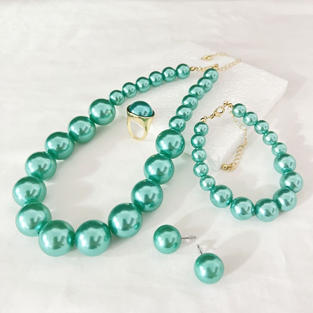Vintage Style Necklace Bracelet Earring Ring Sets Light Luxury French Pearl Necklace Women