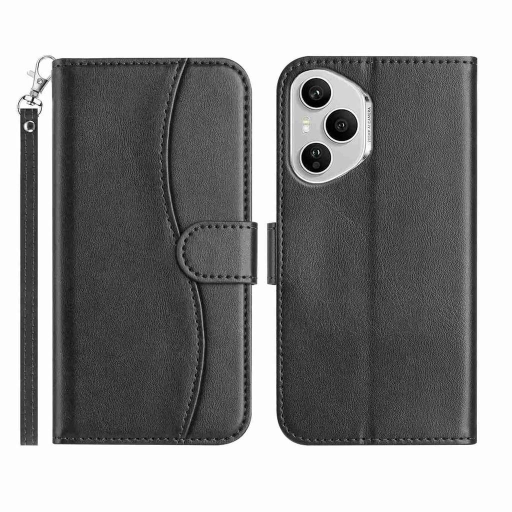 Stand Case for Honor 400 Pro 5G (Global)G PU Leather Wallet Phone Cover S Shape Stitching Design with Strap