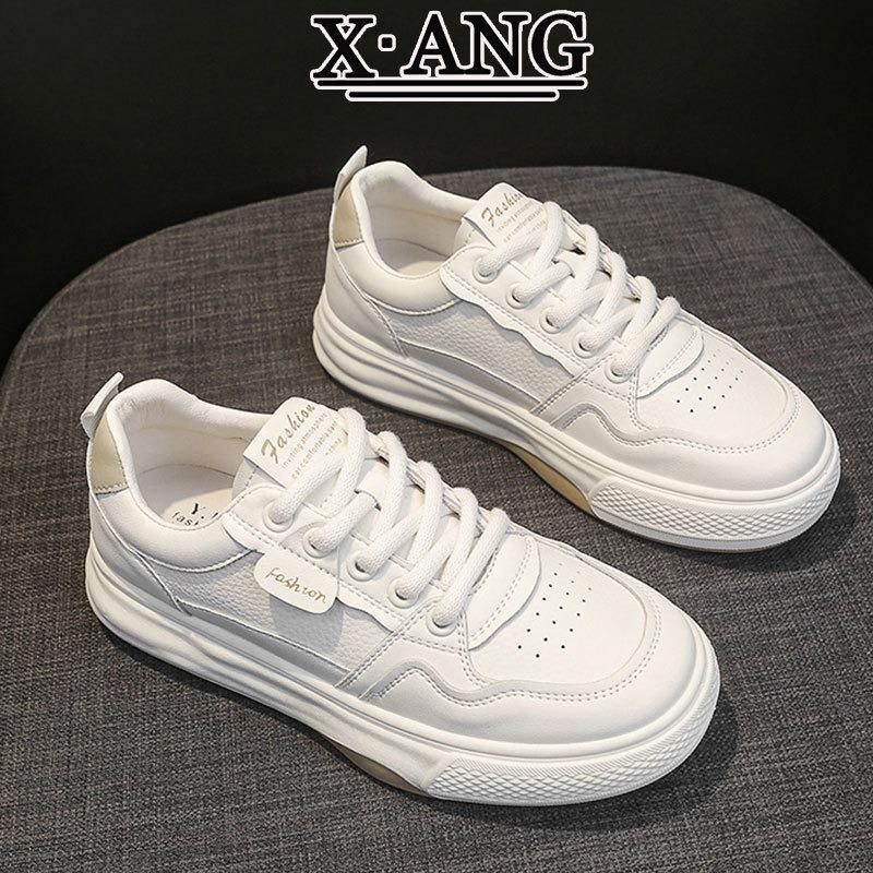 Leather thick-soled white shoes, children's soft soles are not tired, women's shoes spring and summer new breathable casual sports shoes