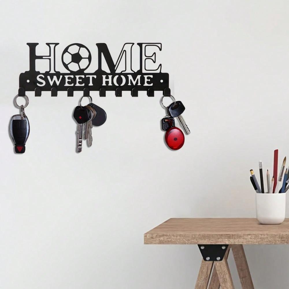 Modern Minimalist Key Holder Heavy Metal Wall Mount for Keys Mail Organizer Space Saving Entryway Decor